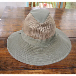 Bass Pro Shops Fishing FEDORA HAT Wide Brim Safari Made USA Men’s Small Mesh